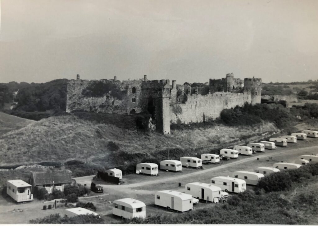 Black and white photograph of Caerew Castle