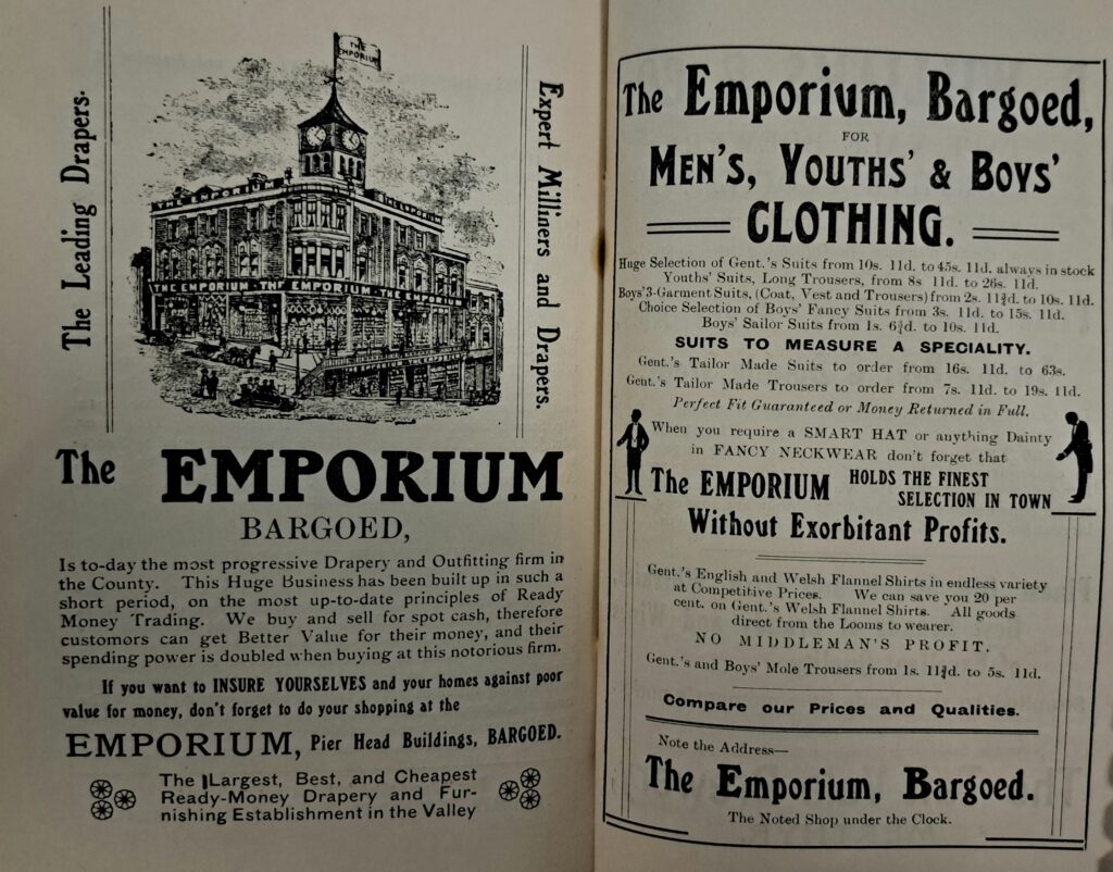 Cyfeiriadur Masnach Bargoed a’r Cylch (1912), eitem o Archifau Morgannwg